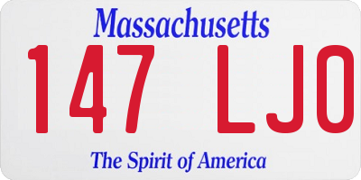 MA license plate 147LJ0