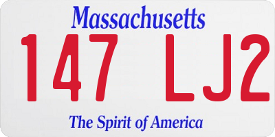 MA license plate 147LJ2