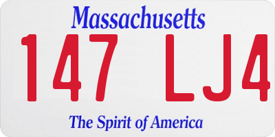 MA license plate 147LJ4