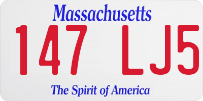 MA license plate 147LJ5