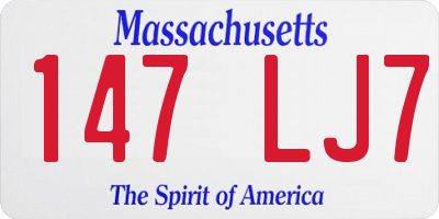 MA license plate 147LJ7
