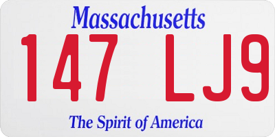 MA license plate 147LJ9