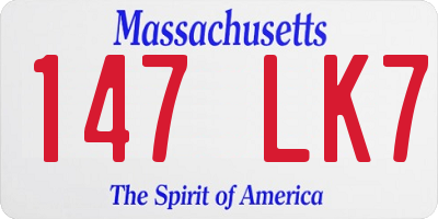 MA license plate 147LK7