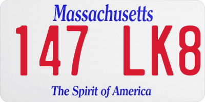 MA license plate 147LK8