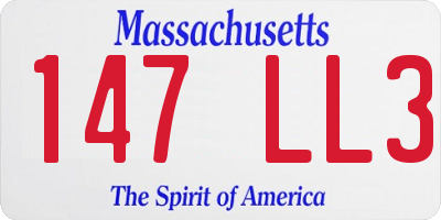 MA license plate 147LL3