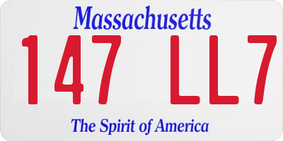 MA license plate 147LL7