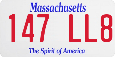 MA license plate 147LL8