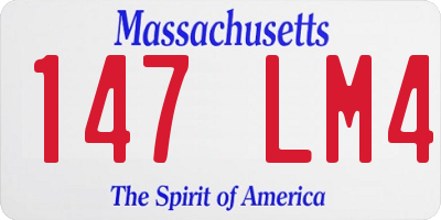 MA license plate 147LM4