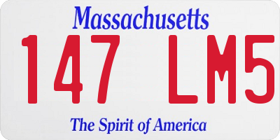 MA license plate 147LM5