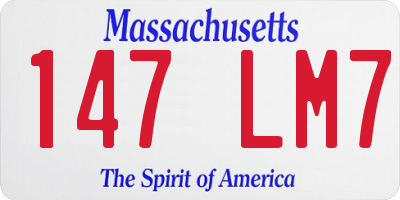 MA license plate 147LM7