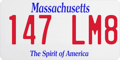 MA license plate 147LM8