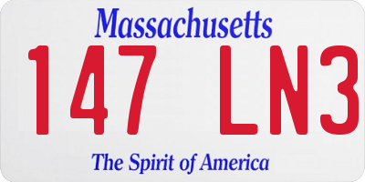 MA license plate 147LN3