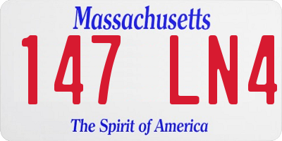 MA license plate 147LN4