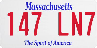 MA license plate 147LN7