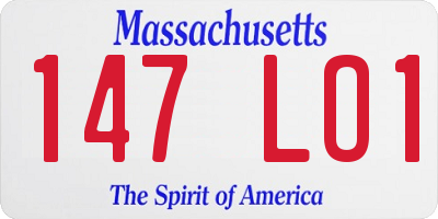 MA license plate 147LO1