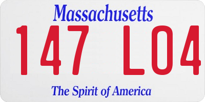 MA license plate 147LO4