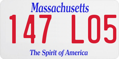 MA license plate 147LO5