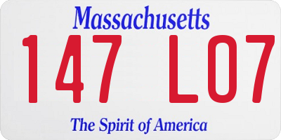 MA license plate 147LO7