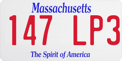 MA license plate 147LP3