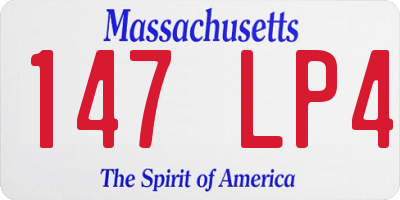 MA license plate 147LP4