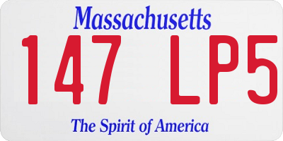 MA license plate 147LP5