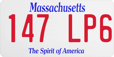 MA license plate 147LP6