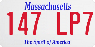 MA license plate 147LP7