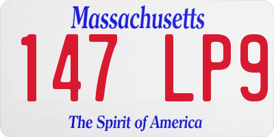 MA license plate 147LP9