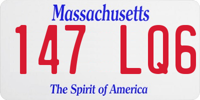 MA license plate 147LQ6