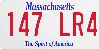 MA license plate 147LR4