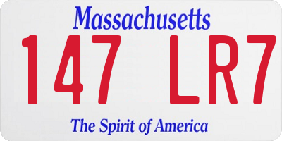 MA license plate 147LR7
