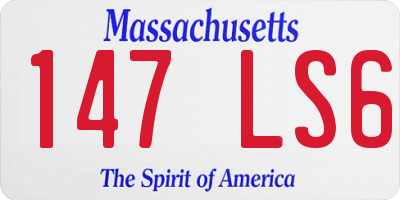 MA license plate 147LS6