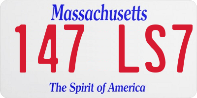 MA license plate 147LS7