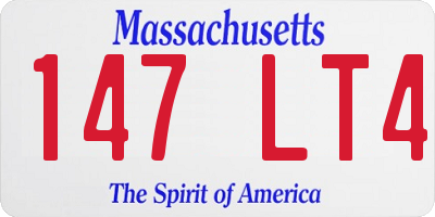 MA license plate 147LT4