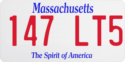MA license plate 147LT5
