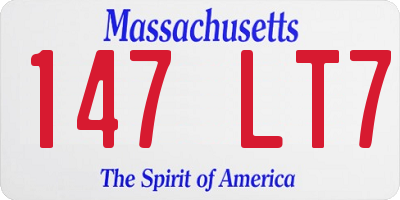 MA license plate 147LT7