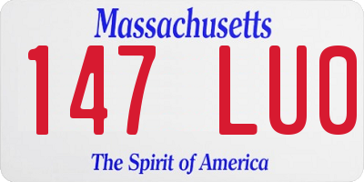 MA license plate 147LU0