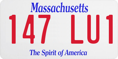 MA license plate 147LU1