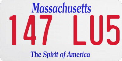 MA license plate 147LU5