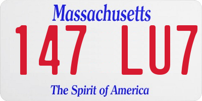 MA license plate 147LU7