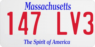 MA license plate 147LV3