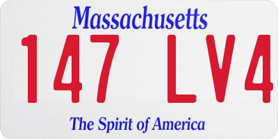 MA license plate 147LV4