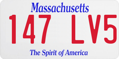 MA license plate 147LV5