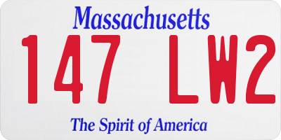 MA license plate 147LW2