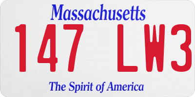 MA license plate 147LW3