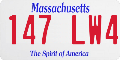 MA license plate 147LW4