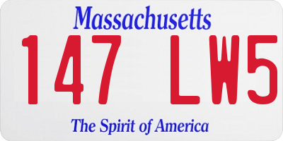 MA license plate 147LW5
