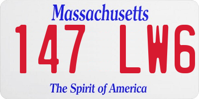 MA license plate 147LW6
