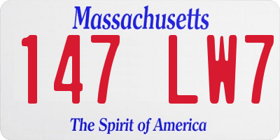 MA license plate 147LW7