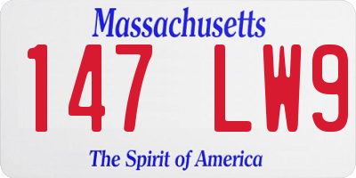 MA license plate 147LW9